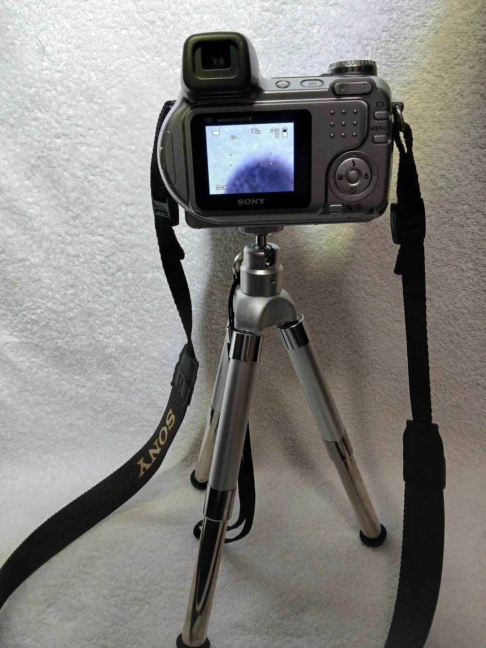 Sony Silver 6.0MP DSLR-Style Camera with Carl Zeiss Lens/RadioShack Tri-pod